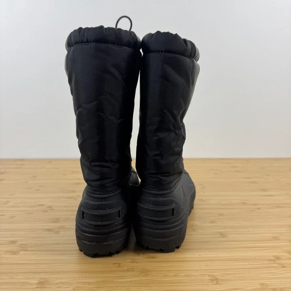 Sorel Snow Chariot Kids Winter Boots Black‎ Gray Size 6 Youth LY1650